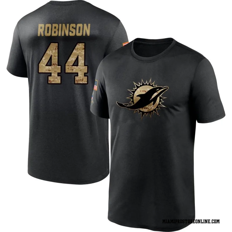 Black Men's Chop Robinson Miami Dolphins 2020 Salute To Service Performance T-Shirt