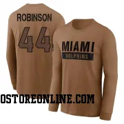 Brown Youth Chop Robinson Miami Dolphins 2023 Salute To Service Long Sleeve T-Shirt