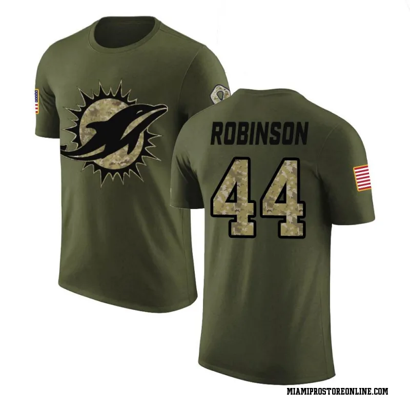 Olive Men's Chop Robinson Miami Dolphins Salute to Service Legend T-Shirt