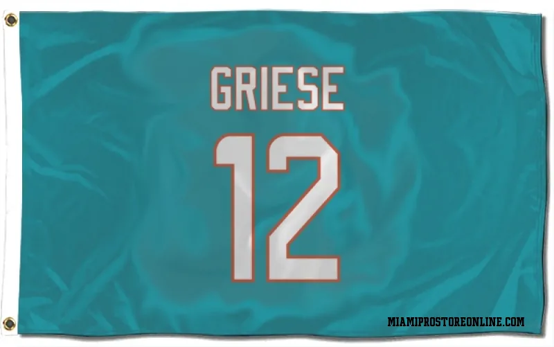 Aqua Miami Dolphins  Bob Griese  Flag (3 X 5)
