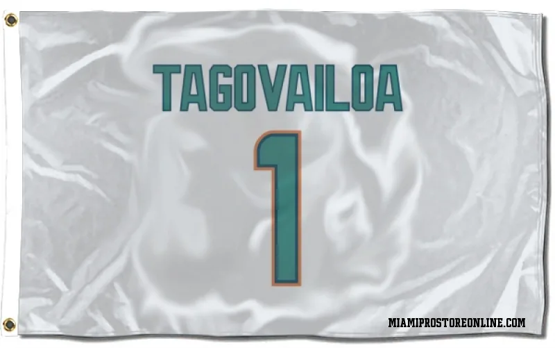 White Miami Dolphins  Tua Tagovailoa  Flag (3 X 5)